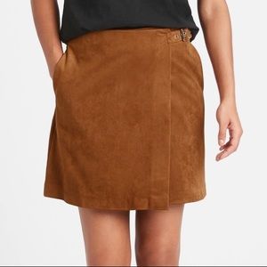 Vegan Suede Wrap Mini Skirt NWT